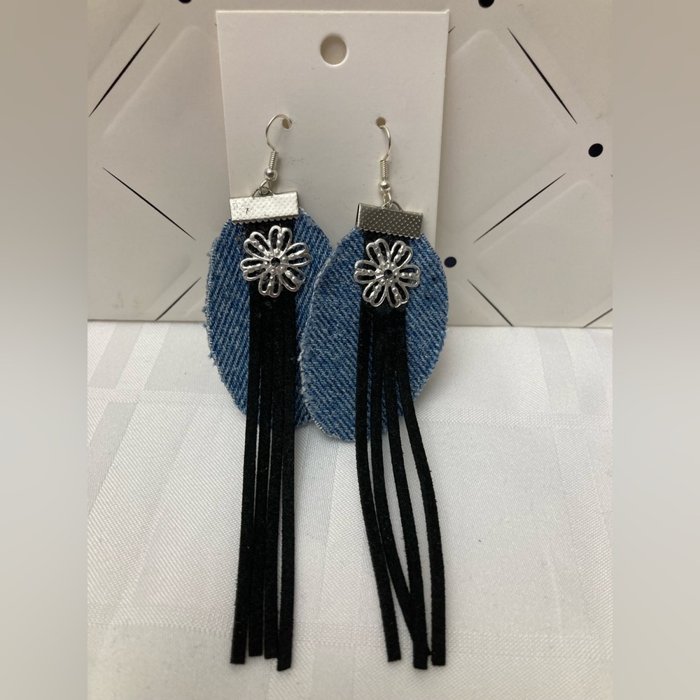 Denim earrings